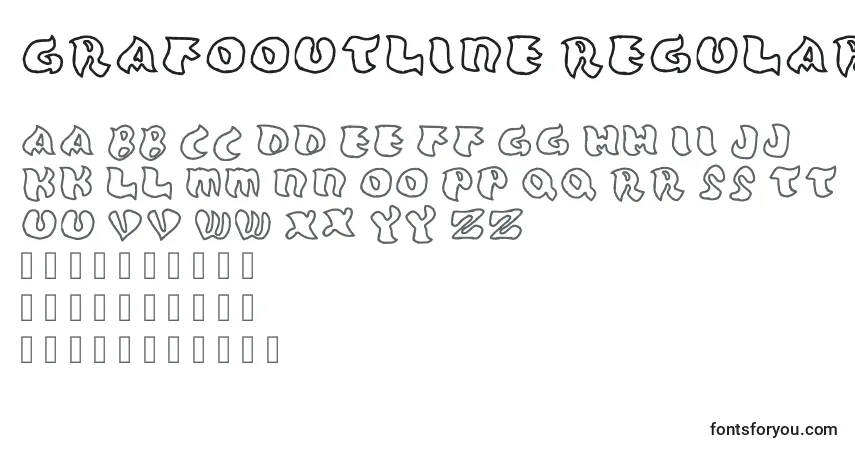 Schriftart Grafooutline Regular – Alphabet, Zahlen, spezielle Symbole