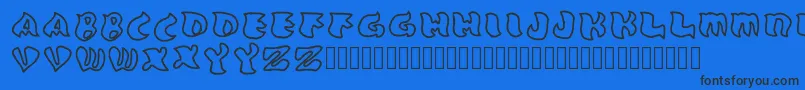 Grafooutline Regular Font – Black Fonts on Blue Background