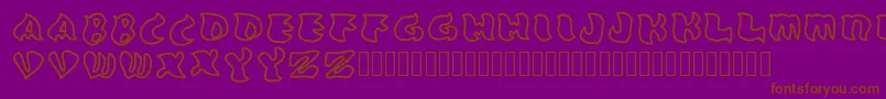 Grafooutline Regular-Schriftart – Braune Schriften auf violettem Hintergrund