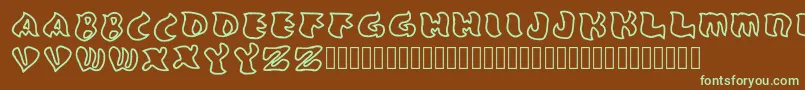 Grafooutline Regular Font – Green Fonts on Brown Background