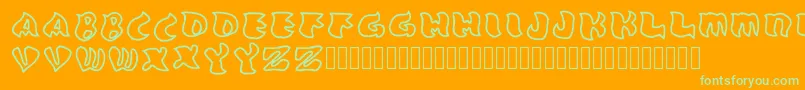 Grafooutline Regular Font – Green Fonts on Orange Background