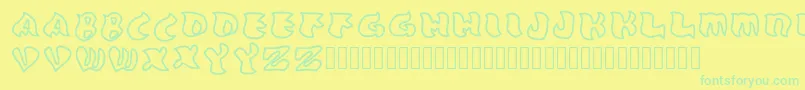 Grafooutline Regular Font – Green Fonts on Yellow Background