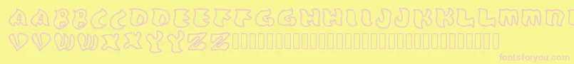 Grafooutline Regular Font – Pink Fonts on Yellow Background