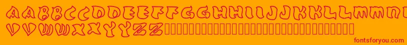 Grafooutline Regular-Schriftart – Rote Schriften auf orangefarbenem Hintergrund