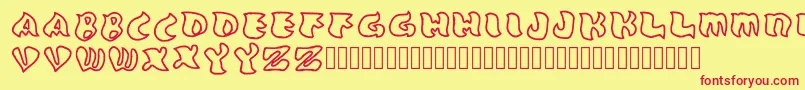 Grafooutline Regular Font – Red Fonts on Yellow Background