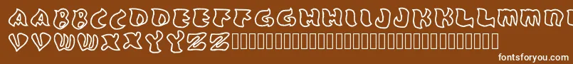 フォントGrafooutline Regular – 茶色の背景に白い文字