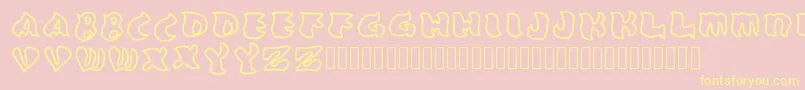 Grafooutline Regular Font – Yellow Fonts on Pink Background