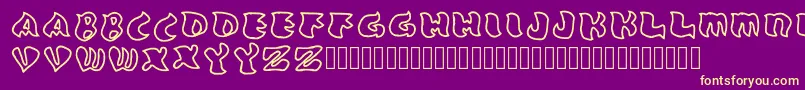 Fonte Grafooutline Regular – fontes amarelas em um fundo roxo