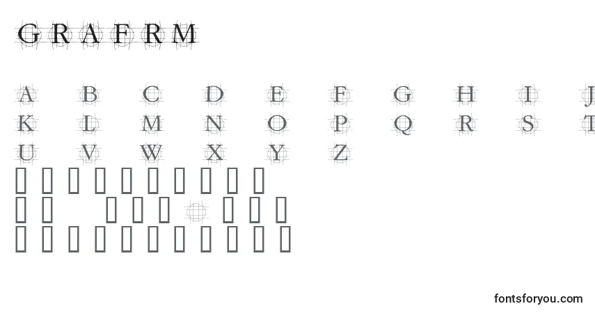 A fonte GRAFRM   (128347) – alfabeto, números, caracteres especiais