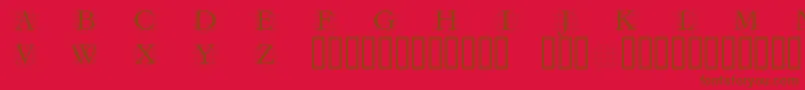 Czcionka GRAFRM   – brązowe czcionki na czerwonym tle