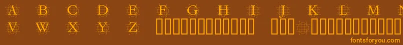 Шрифт GRAFRM   – оранжевые шрифты на коричневом фоне
