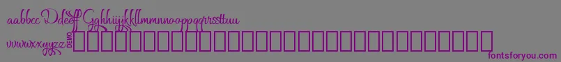 Grafyk Demo-fontti – violetit fontit harmaalla taustalla