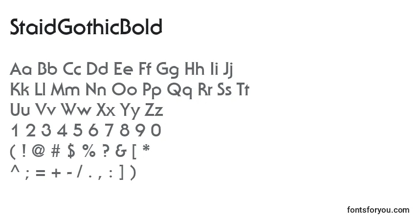 Schriftart StaidGothicBold – Alphabet, Zahlen, spezielle Symbole