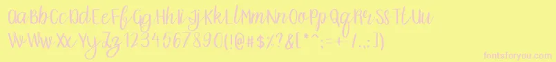 Grainne Font – Pink Fonts on Yellow Background