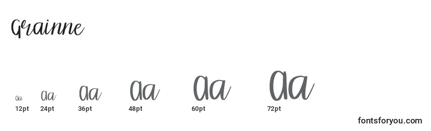 Grainne Font Sizes