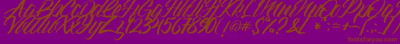 Gramattica-Schriftart – Braune Schriften auf violettem Hintergrund