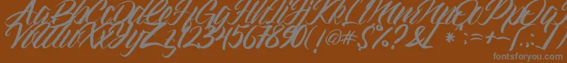 Gramattica-fontti – harmaat kirjasimet ruskealla taustalla