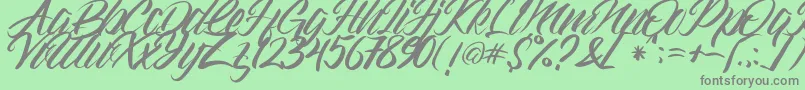 Gramattica Font – Gray Fonts on Green Background