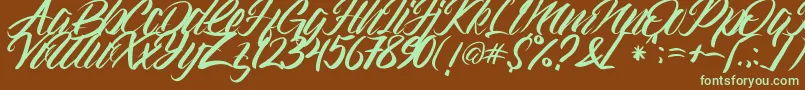 Gramattica Font – Green Fonts on Brown Background