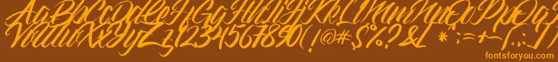 Gramattica Font – Orange Fonts on Brown Background