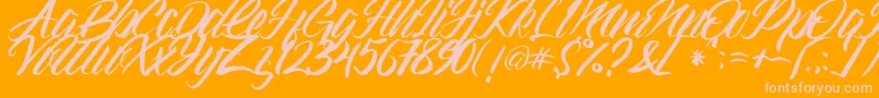 Gramattica-Schriftart – Rosa Schriften auf orangefarbenem Hintergrund