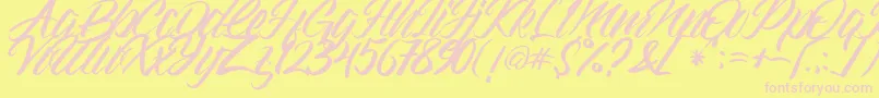 Gramattica-fontti – vaaleanpunaiset fontit keltaisella taustalla