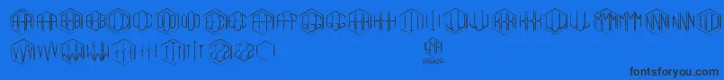 Gramitos Font – Black Fonts on Blue Background