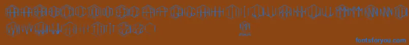 フォントGramitos – 茶色の背景に青い文字