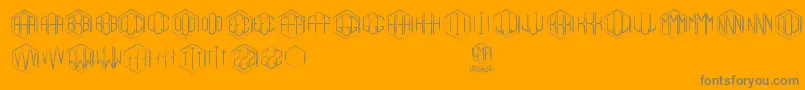 フォントGramitos – オレンジの背景に灰色の文字