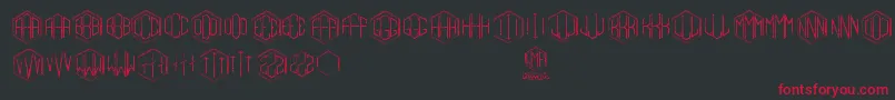 フォントGramitos – 黒い背景に赤い文字