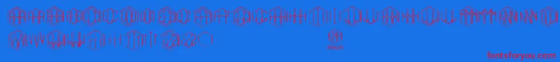 Gramitos Font – Red Fonts on Blue Background