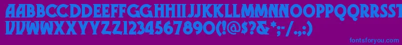 Czcionka GRAMN    – niebieskie czcionki na fioletowym tle