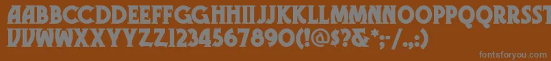 GRAMN   -Schriftart – Graue Schriften auf braunem Hintergrund