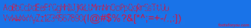 Gramoclericton Font – Red Fonts on Blue Background