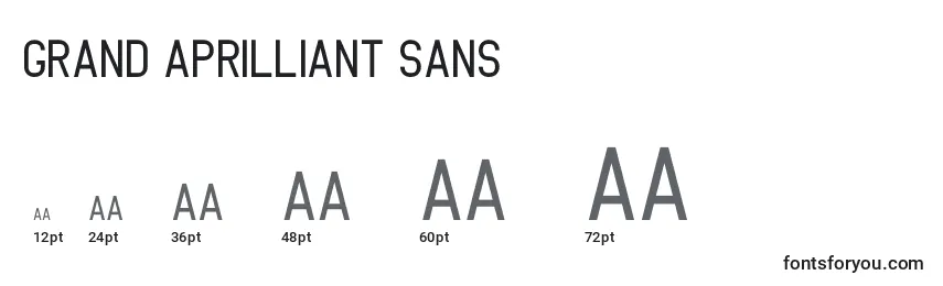 Größen der Schriftart Grand Aprilliant Sans