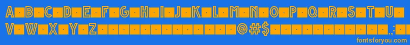 Czcionka Grande Andretti regular v1 0  limited charset – pomarańczowe czcionki na niebieskim tle