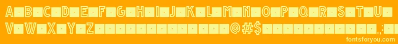 Шрифт Grande Andretti regular v1 0  limited charset – жёлтые шрифты на оранжевом фоне