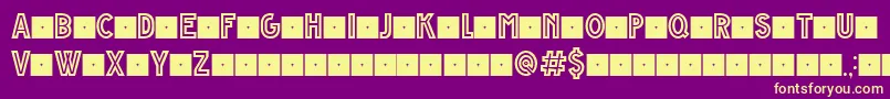 Шрифт Grande Andretti regular v1 0  limited charset – жёлтые шрифты на фиолетовом фоне