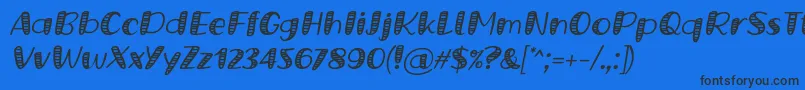 Grande October Four Italic by Situjuh 7NTypes Font – Black Fonts on Blue Background