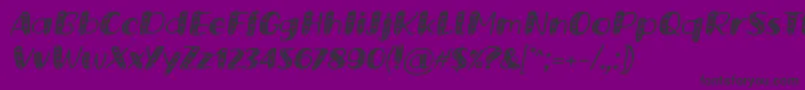 フォントGrande October Four Italic by Situjuh 7NTypes – 紫の背景に黒い文字