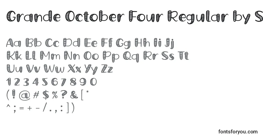 A fonte Grande October Four Regular by Situjuh 7NTypes – alfabeto, números, caracteres especiais