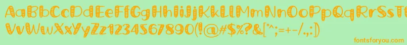 Grande October Four Regular by Situjuh 7NTypes Font – Orange Fonts on Green Background