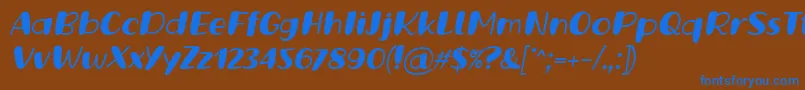 Grande October Three Italic Font by Situjuh 7NTypesフォントについての詳細 フォントGrande October Three Italic Font by Situjuh 7NTypes – 茶色の背景に青い文字