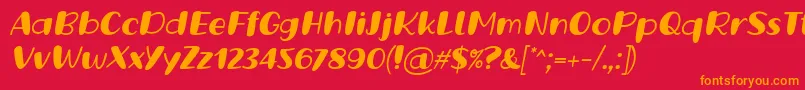 Grande October Three Italic Font by Situjuh 7NTypes Font – Orange Fonts on Red Background