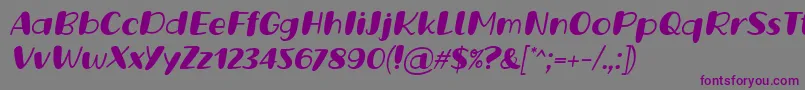Saiba mais sobre a fonte Grande October Three Italic Font by Situjuh 7NTypes Fonte Grande October Three Italic Font by Situjuh 7NTypes – fontes roxas em um fundo cinza