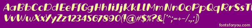 Подробнее о шрифте Grande October Three Italic Font by Situjuh 7NTypes Шрифт Grande October Three Italic Font by Situjuh 7NTypes – жёлтые шрифты на фиолетовом фоне