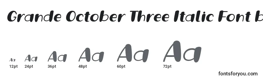 Размеры шрифта Grande October Three Italic Font by Situjuh 7NTypes