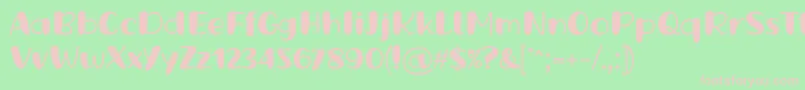 フォントGrande October Three Regular Font by Situjuh 7NTypes – 緑の背景にピンクのフォント