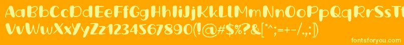 Grande October Three Regular Font by Situjuh 7NTypes Font – Yellow Fonts on Orange Background