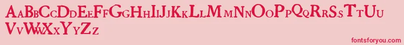 grandjean types Font – Red Fonts on Pink Background